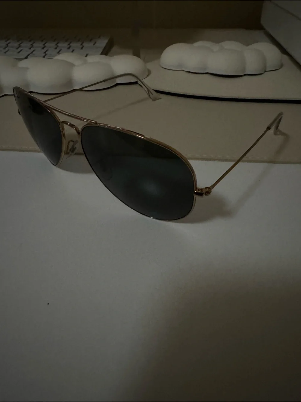 Ray-Ban Gold Frame Black Lens Aviator Sunglasses